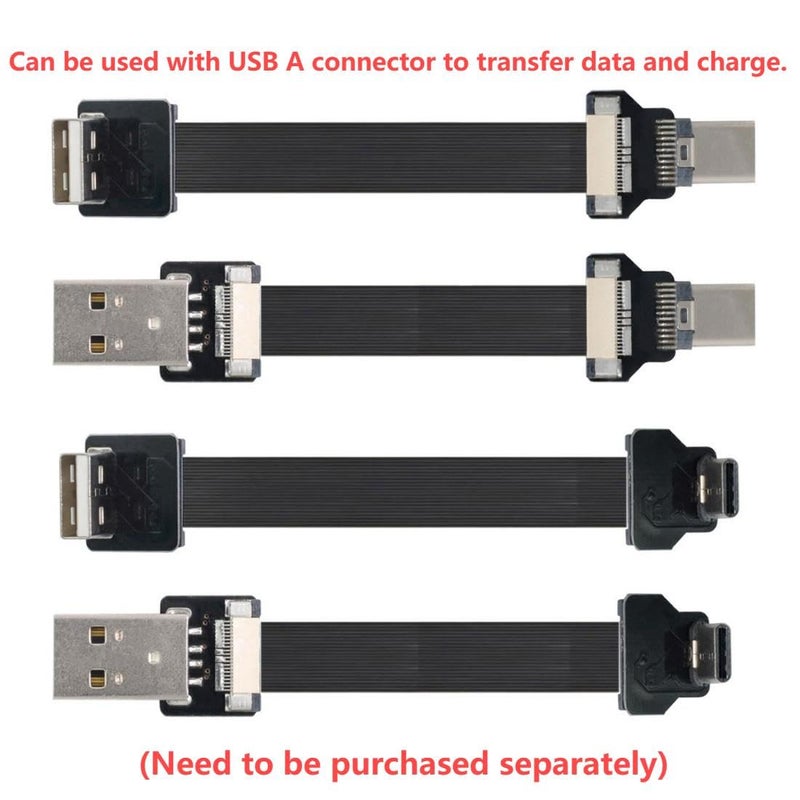 chenyang USB 2.0 Type C Male 90 Degree UP Angled Flat Connector Support 480Mbps Data Transfer 5V Charging for Ribbon Cable,Raspberry Pi, GoPro,Drone, Camera, Gimbal - Image 4
